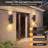 Outdoor Wall Sconces 4 Pack, Exterior Up And Down Wall Lights Lamp, Aluminum Modern Matte Black Outdoor Light Fixtures For Porch Garage Patio Doorway Entryway