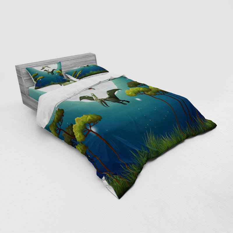 Ensemble de housse de couette dinosaur, Housse de couette grand + 3 pièces supplémentair