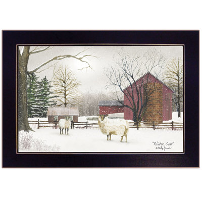 Winter Coat (Sheep) Framed Wall Art for Living Room, Home Wall Decor Framed Print by Billy Jacobs