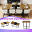 Ensemble de table de salle à manger 9 pièces avec chaises en velours, plateau en triamine durable et structure en métal noir pour 8 personnes-2048251665