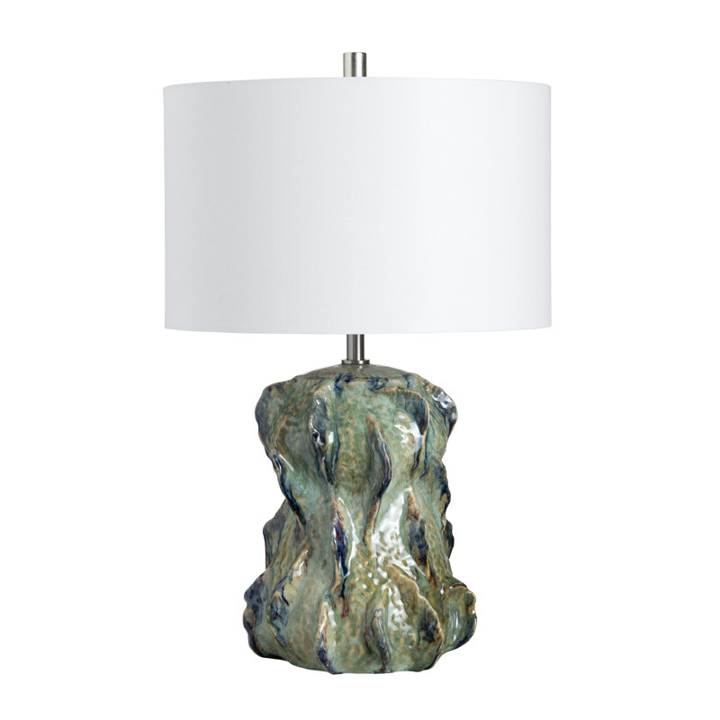 Lampe de table en céramique avec finition et abat-jour émaillés