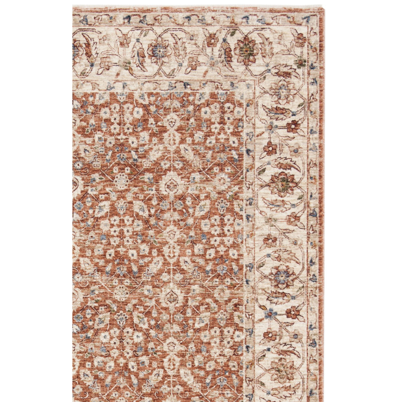Tapis tissé à la machine, en polyester, beige / rouille clair Ralph Lauren Helena, Rectangle 6 pi x 9 pi