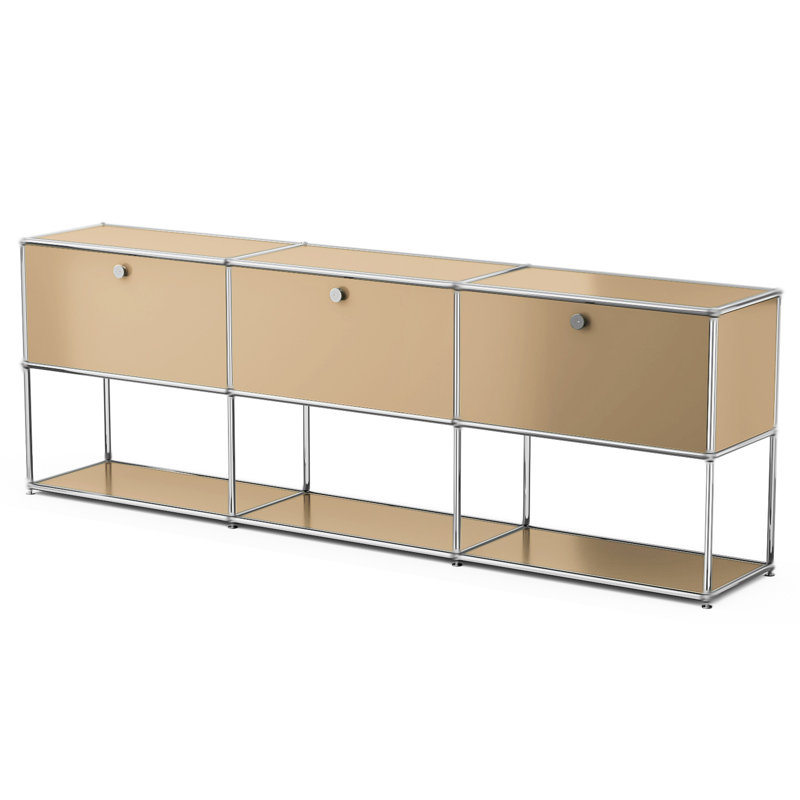 Armoire de rangement modulaire en acier avec tablettes réglables, Brun