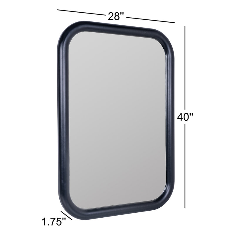 Brixten Rectangle Mirror, 40" x 28", Black
