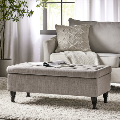 Practical - Grey With Storage Compartment Luxurious Tufting And Hidden