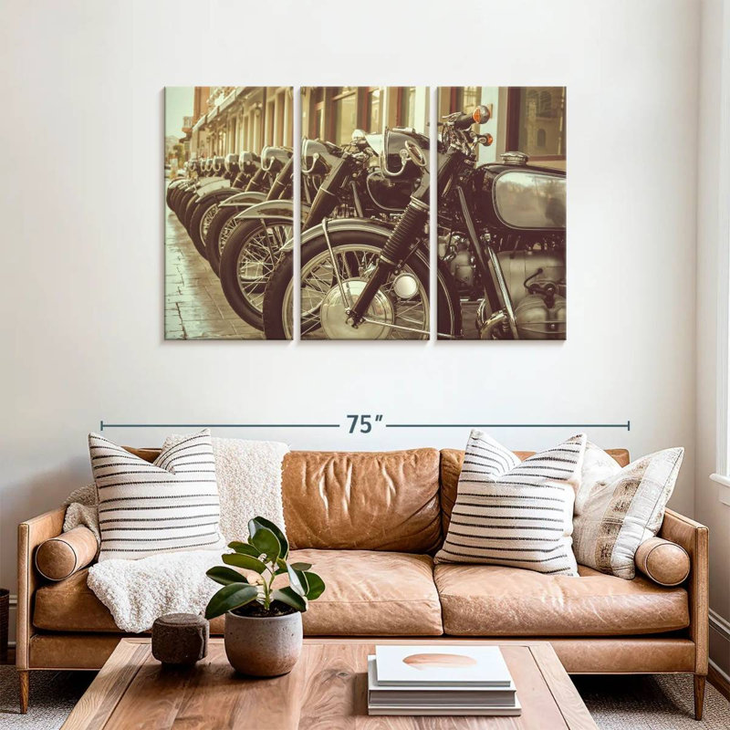 Motos noires Mehar Vintage, H 36 po x l 57 po