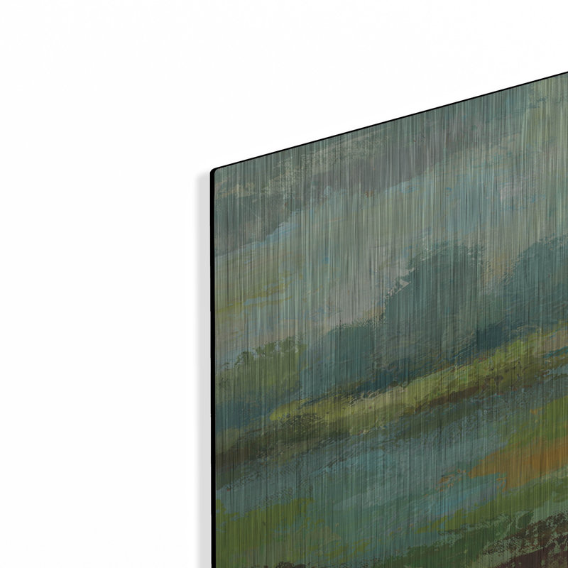 Art mural luxueux «Windsor Blue Field 2» par Silvia Vassileva, 12 po x 12 po