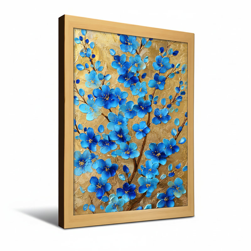 Plantes et fleurs sur fond, H 24 po x l 16 po, Toile tendue, Ne s’applique pas