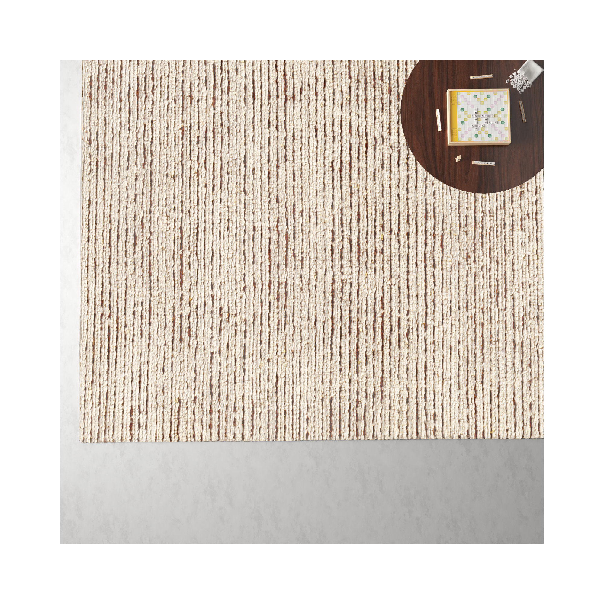 Gillian Striped Handmade Area Rug in Cream/Camel, Rectangle 12' x 15'
