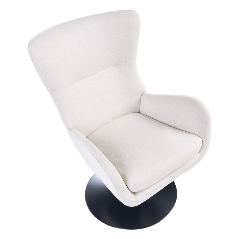 Upholstered Swivel Armchair, White