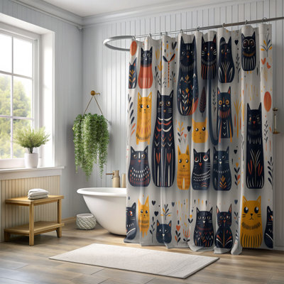 Rideau de douche Witchy Feline - Premium