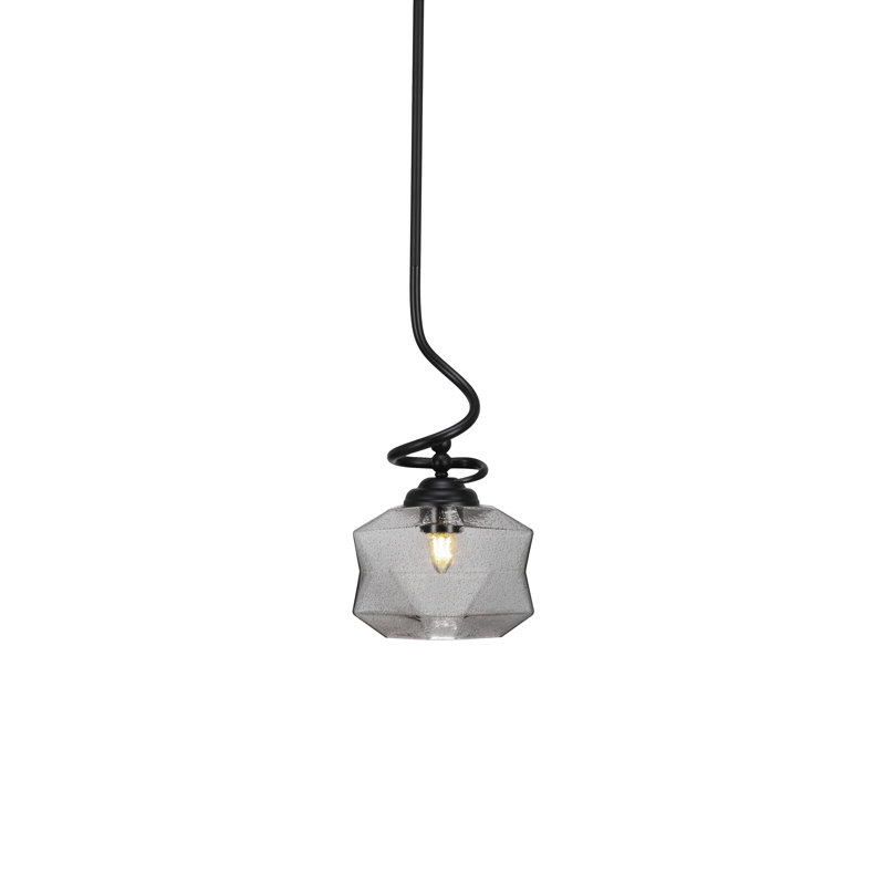 Capri Stem Hung Pendant, Matte Black