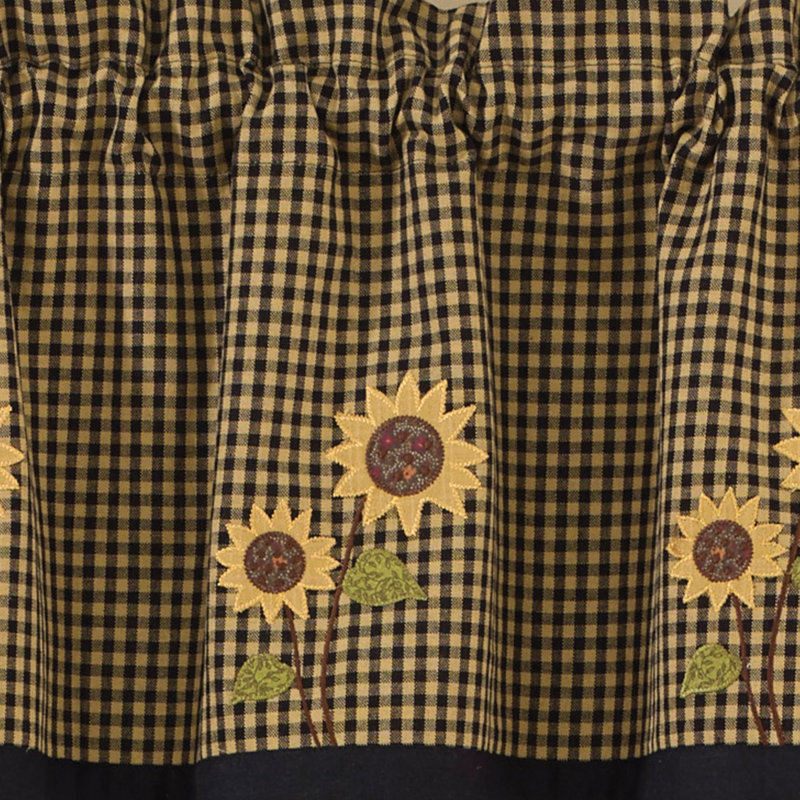  Sunflower Check Lined Valance