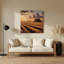 «Farm Evening Sunset», art mural en métal brun-430491986