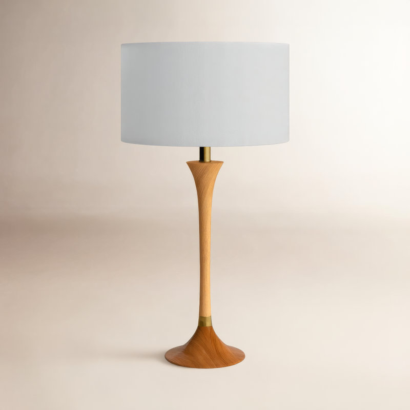 Remmy Table Lamp, Natural/Antique Brass