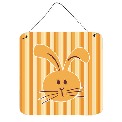 Gloss Rabbit on Stripes Aluminum Wall Décor