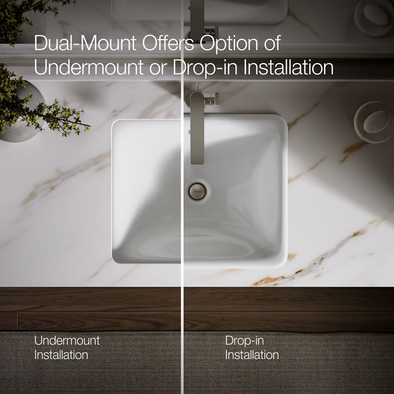 Iron Plains Dual-Mount Bathroom Sink, White