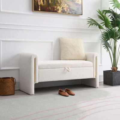 Banc de rangement rembourré Teddy, banc de coiffeuse pour salon, chambre à coucher, dortoir, table basse