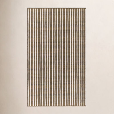 Acerra Brown Hand-Woven Striped Outdoor Rug