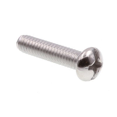 Machine Screws, Round Head, Phillips/Slotted Combination Drive, #12-24 X 1 in., Grade 18-8 Stainless Steel (25 Pack)