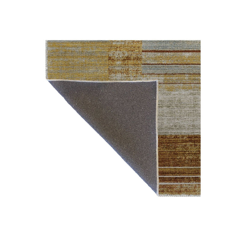 Tapis décoratif orange à motif abstrait orange, Sous-tapis rectangulaire de 3 pi 3 po x 4 pi 11 po