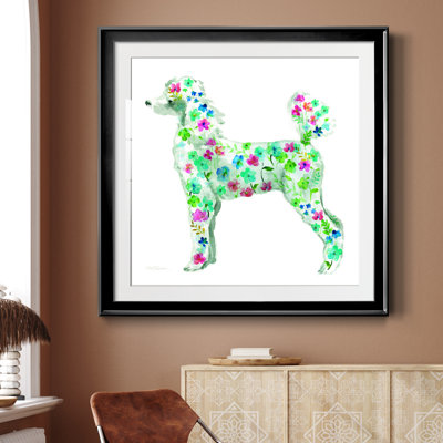 Tapisserie caniche - peinture encadrée