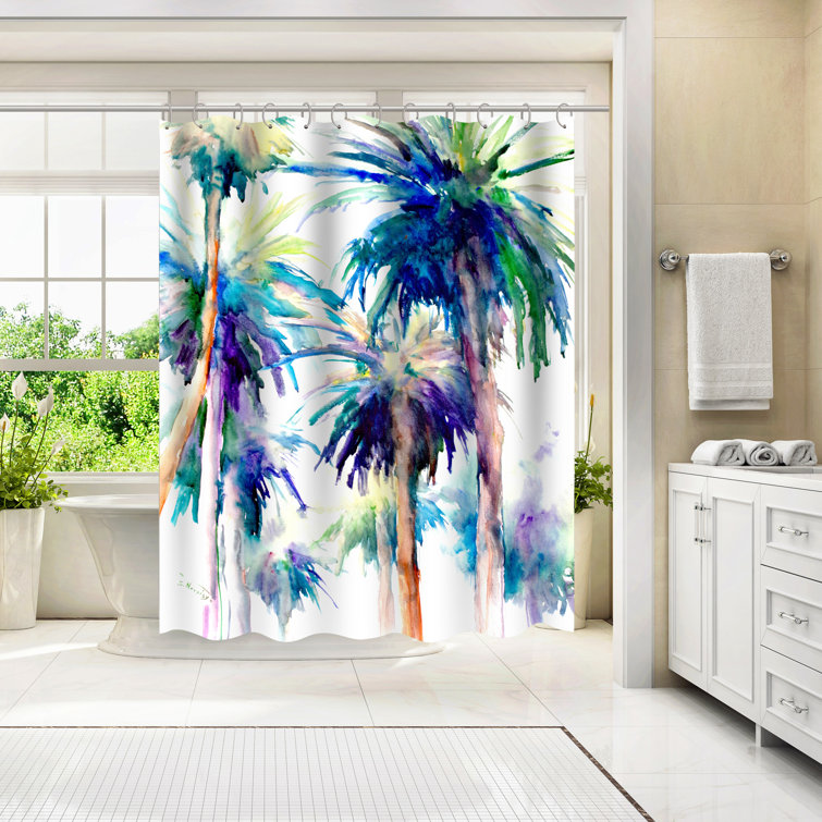 The Twillery Co.® 71 x 74 Botanical Shower Curtain , Palm in Hollywood by  Suren Nersisyan