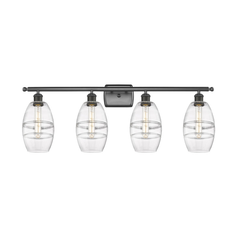 Éclairage pour meuble-lavabo 4 lumières 36 po Ballston - Dundrod, Transparent, Bronze huilé