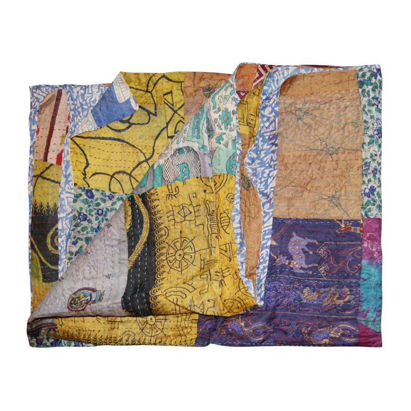 Couverture en soie Kantha