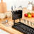 Kitchen Sink Drying Rack With Drain Pan, Compact Dish And Utensil Organizer For Cups, Plates, Mugs, Glass Water Bottles And Cutlery