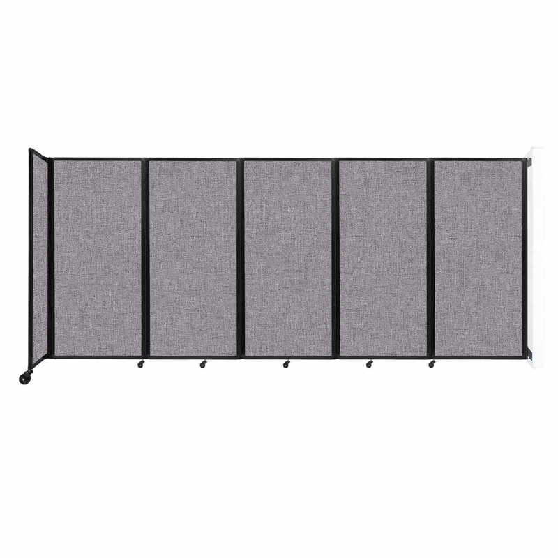 11 - Cloison pliante à panneaux, Gris nuageux, 5, H 72 po x l 168 po x P 12 po