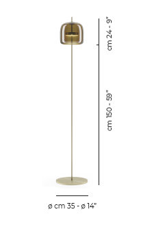 Jube Floor Lamp P Crystal Transparent Matt Gold 2 L2415 Ul, Burned Earth Transparent, 3000, Matte Gold