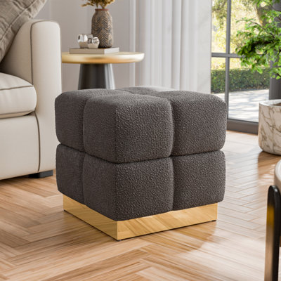 Moonzarin Boucle Biscuit Tufting Ottoman With Storage Compartment by Mercer41