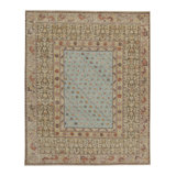 Distressed Homage Hand Knotted Wool Floral Area Rug