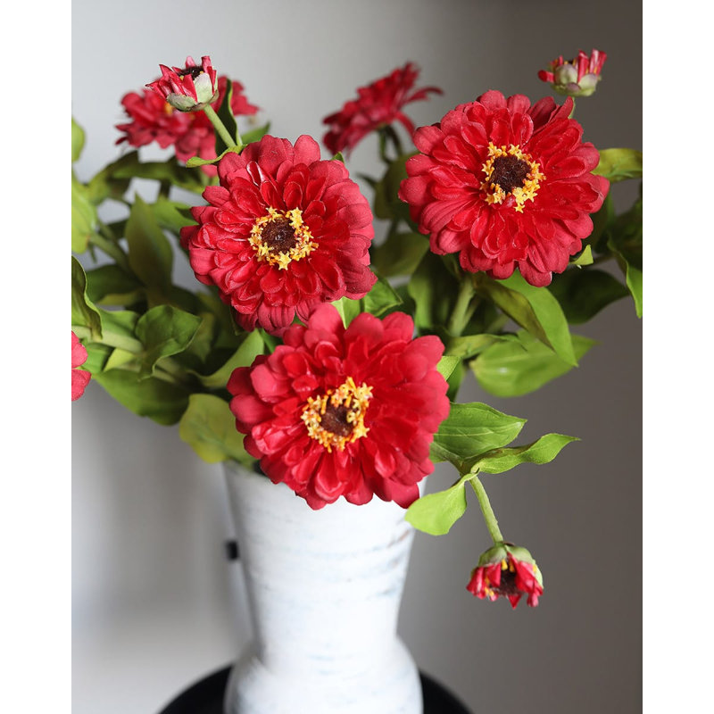 Real Touch Red Zinnia 24,5 po, Red