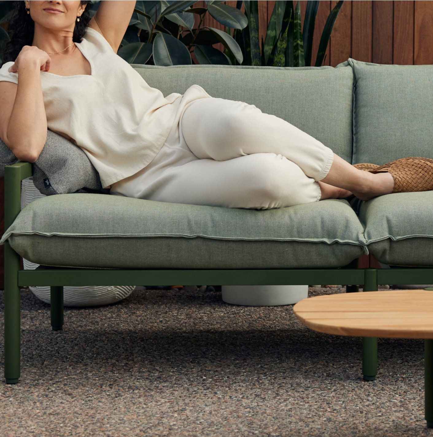 Terra 105" Sunbrella® Patio Sofa, Olive