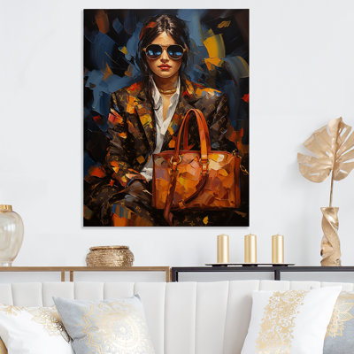 Brown And Blue Fashion First Woman Portrait - Fashion Woman Metal Art