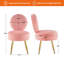 Chaise rembourrée en velours avec tabouret (ensemble de 2)-1786593621