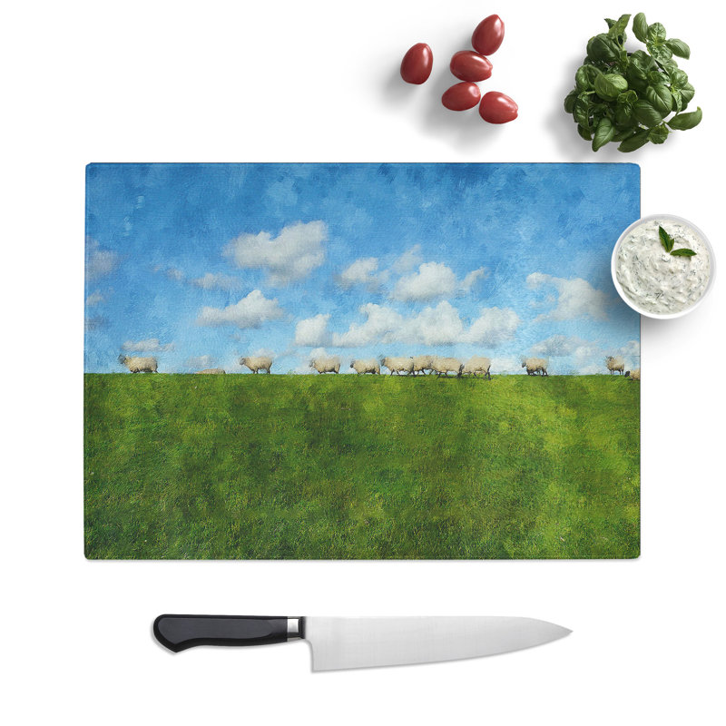 Flock of Sheep Vol.4 Chopping Board, 0.4cm H x 28.5cm W x 39cm L