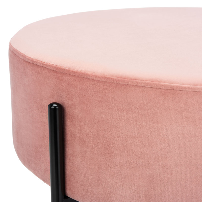 Lisbon Velvet Ottoman, Dusty Rose Velvet