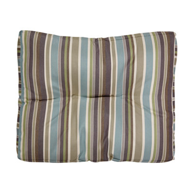 Sunbrella Outdoor Stripe Tufted Ottoman Cushion