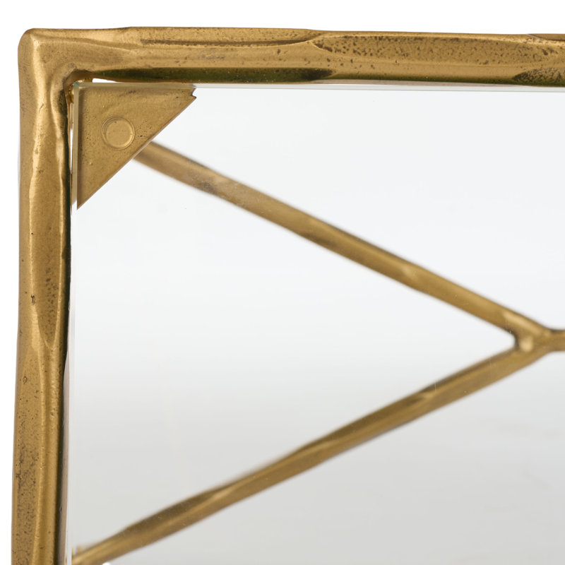 Sewall Metal And Glass Console Table, Brass