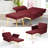 Siemon Velvet Accent Chair with Ottoman-954392193