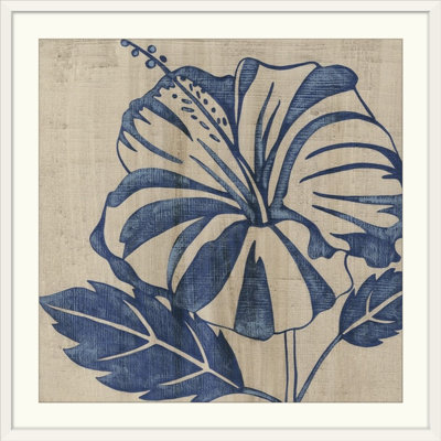 Indigo floral «Indigo Hibiscus», reproduction d'art Chariklia Zarris