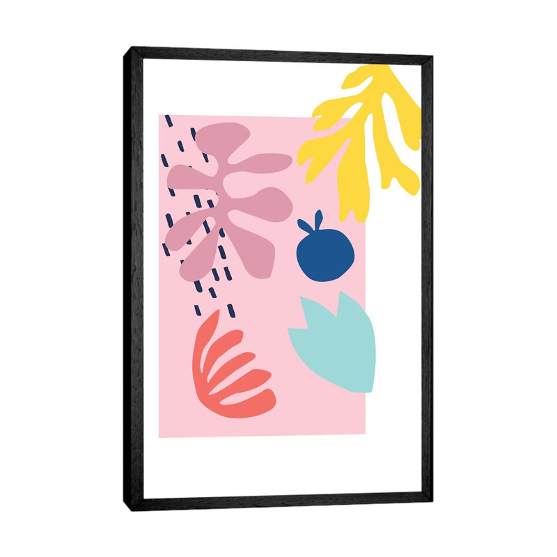 Pink Cut Out - Painting on Canvas, Black Framed, 66.04cm H x 45.72cm W x 3.81cm D