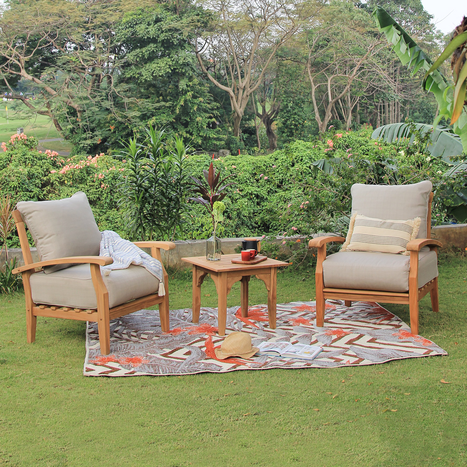 Summerton 4-Person Patio Seating Group, Beige