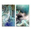 Turquoise, art liquide - ensemble de 2 peintures sur toiles-2122207556-2122207557