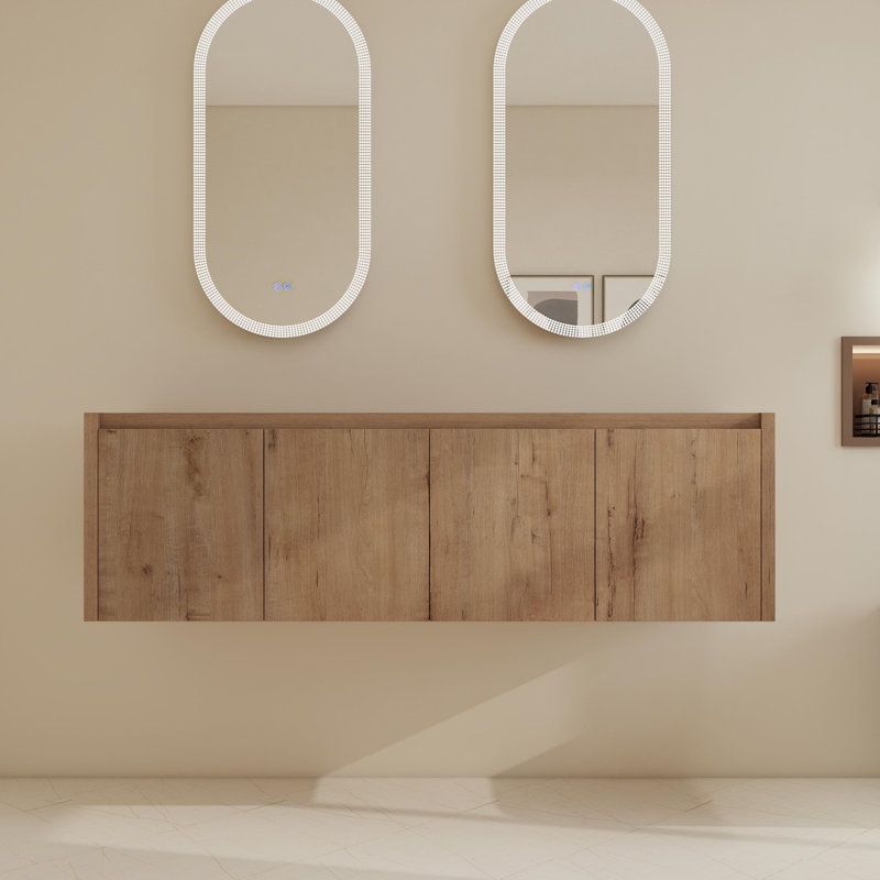 60" Wall-Mounted Double Bathroom Vanity  Bases