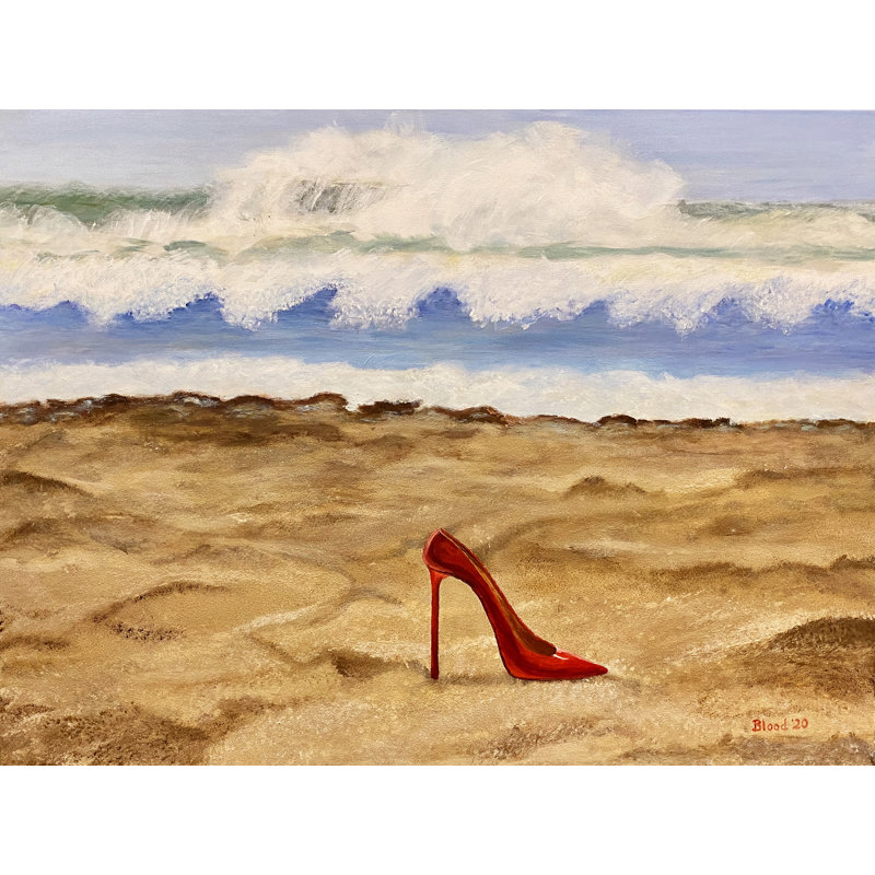 Tom Blood " What A Heel " by Tom Blood, Black Framed Canvas, 24" H x 32" W