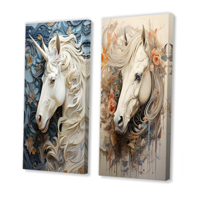 Minimalism Unicorns - Unicorns Wall Decor Set Of 2